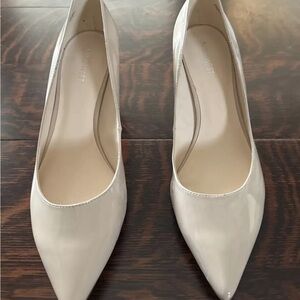 Nine West Heels Womens 10M Nydia Casual Slip On Pointed Kitten Pumps Beige/Nude